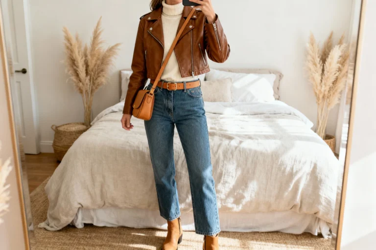 Chic Ways to Style a Brown Leather Jacket Outfit Fall Look That Turn Heads