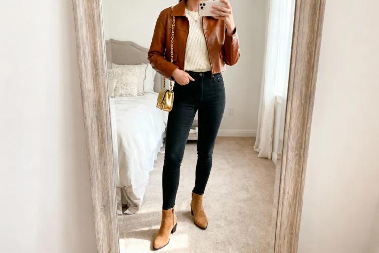 Date Night Ideas: Fall Outfit Brown Leather Jacket Edition You’ll Want to Rewear