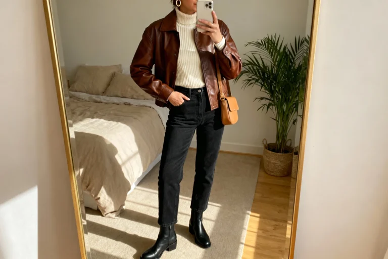Minimalist Ideas for a Brown Leather Jacket Fall Outfit You’ll Wear on Repeat