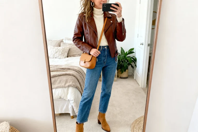 Street Style Ideas for Fall Outfits Brown Leather Jacket You’ll Want on Repeat