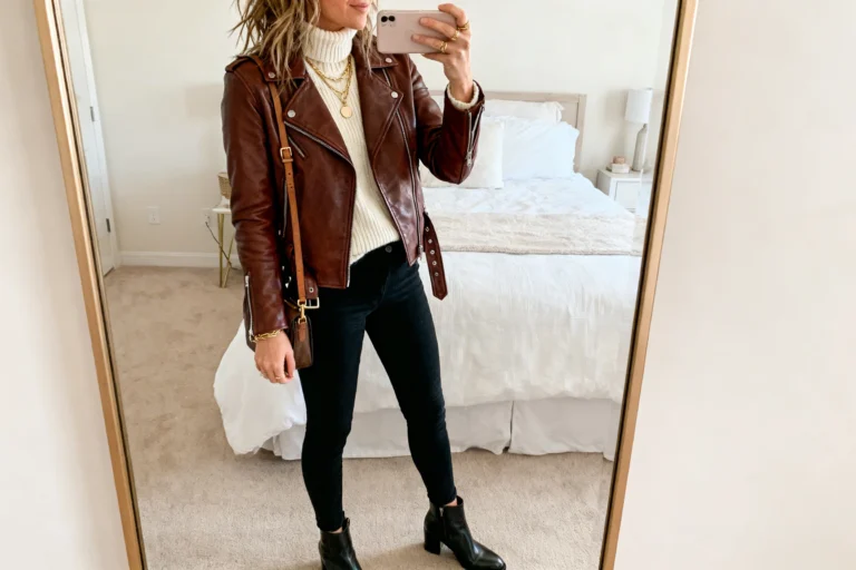 5 Ways to Style a Brown Leather Jacket for a Chilly Concert Night You’ll Rave About